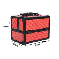 Professional Aluminum Pink ABS Cosmetic Makeup Artist Train Case