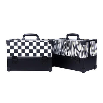 Stripes custom logo beauty industry cosmetic hand carrying make up professional case